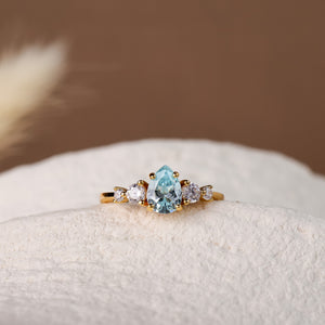 Ariel Aquamarine Ring Gold/Silver - Rainbow Rocks Jewellery