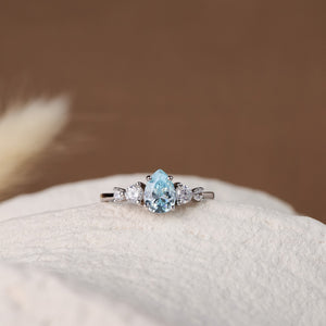 Ariel Aquamarine Ring Gold/Silver - Rainbow Rocks Jewellery