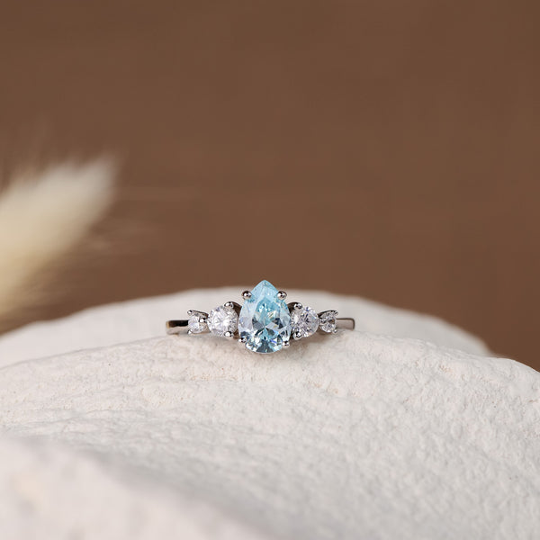 Ariel Aquamarine Ring Gold/Silver - Rainbow Rocks Jewellery