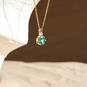 Starlight Genuine Emerald Necklace 14K Gold Vermeil - Rainbow Rocks Jewellery