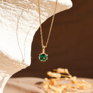 Starlight Genuine Emerald Necklace 14K Gold Vermeil - Rainbow Rocks Jewellery