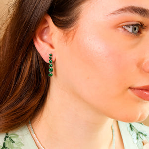 Anya Emerald Drop Earrings 14K Gold Vermeil - Rainbow Rocks Jewellery