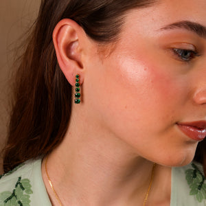 Anya Emerald Drop Earrings 14K Gold Vermeil - Rainbow Rocks Jewellery
