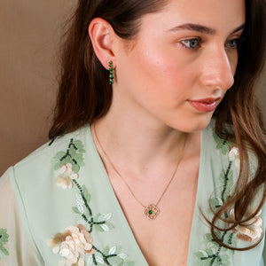 Anya Emerald Drop Earrings 14K Gold Vermeil - Rainbow Rocks Jewellery