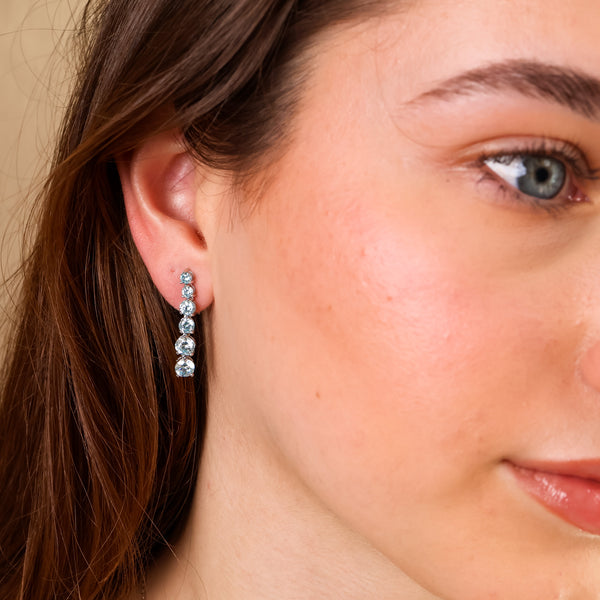Anya Aquamarine Drop Earrings 14K Gold Vermeil - Rainbow Rocks Jewellery