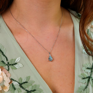 Layla Aquamarine Necklace 14K Gold Vermeil - Rainbow Rocks Jewellery