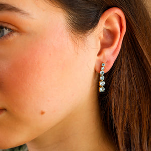 Anya Aquamarine Drop Earrings 14K Gold Vermeil - Rainbow Rocks Jewellery
