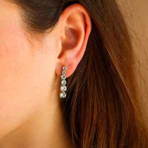 Anya Aquamarine Drop Earrings 14K Gold Vermeil - Rainbow Rocks Jewellery