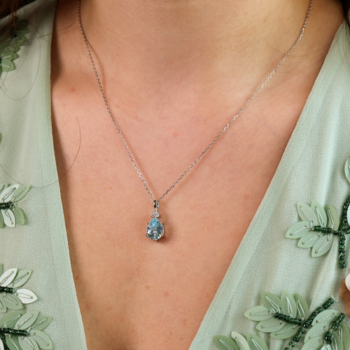 Layla Aquamarine Necklace 14K Gold Vermeil - Rainbow Rocks Jewellery