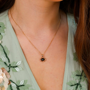 Eira Natural Moss Agate Necklace 14K Gold Vermeil - Rainbow Rocks Jewellery
