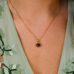 Eira Natural Moss Agate Necklace 14K Gold Vermeil - Rainbow Rocks Jewellery