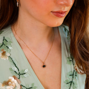 Eira Natural Moss Agate Necklace 14K Gold Vermeil - Rainbow Rocks Jewellery