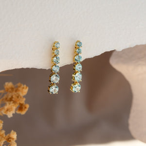 Anya Aquamarine Drop Earrings 14K Gold Vermeil - Rainbow Rocks Jewellery