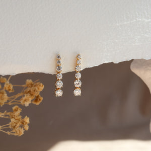 Anya Genuine Moissanite Earrings 14K Gold Vermeil - Rainbow Rocks Jewellery