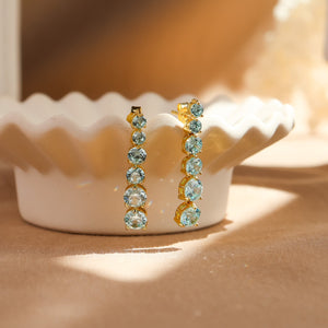 Anya Aquamarine Drop Earrings 14K Gold Vermeil - Rainbow Rocks Jewellery