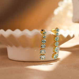 Anya Aquamarine Drop Earrings 14K Gold Vermeil - Rainbow Rocks Jewellery