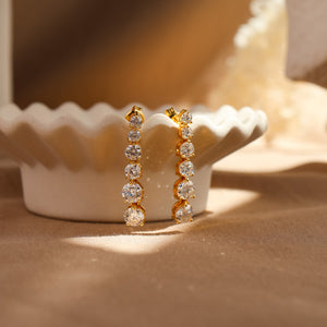 Anya Genuine Moissanite Earrings 14K Gold Vermeil - Rainbow Rocks Jewellery