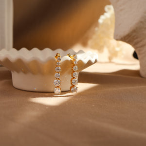 Anya Genuine Moissanite Earrings 14K Gold Vermeil - Rainbow Rocks Jewellery