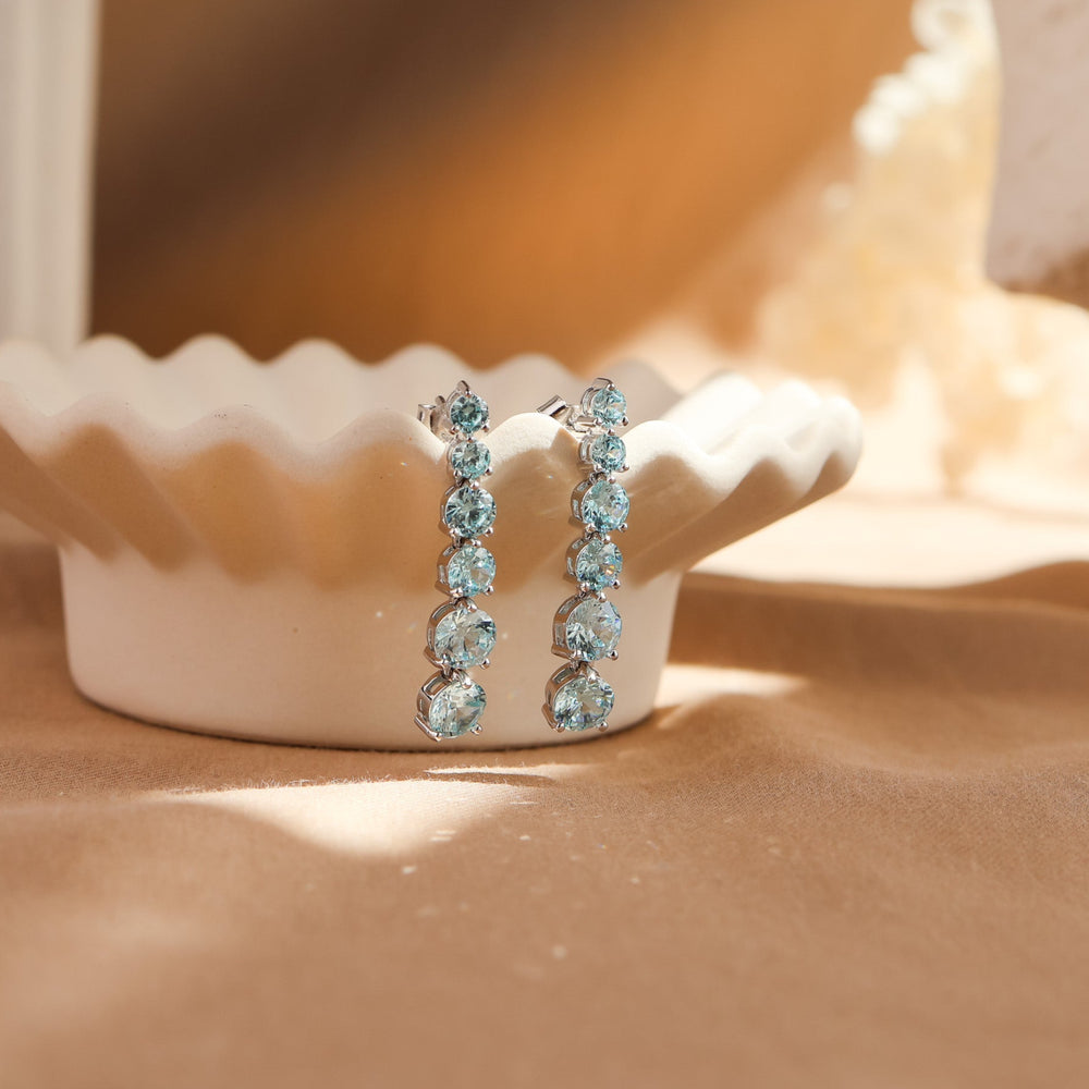 Anya Aquamarine Drop Earrings 14K Gold Vermeil - Rainbow Rocks Jewellery
