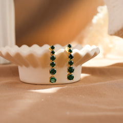 Anya Emerald Drop Earrings 14K Gold Vermeil - Rainbow Rocks Jewellery