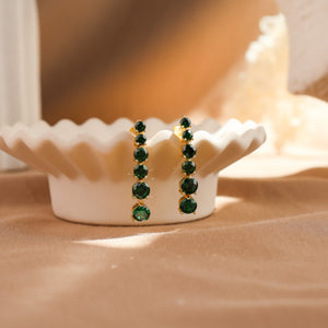 Anya Emerald Drop Earrings 14K Gold Vermeil - Rainbow Rocks Jewellery