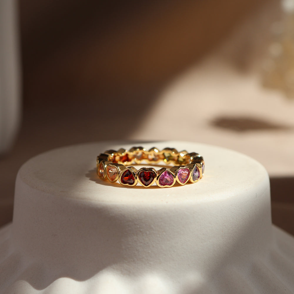 Harper Heart Ring 14K Gold Vermeil / Sterling Silver - Rainbow Rocks Jewellery
