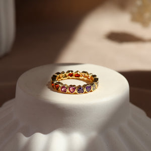 Harper Heart Ring 14K Gold Vermeil / Sterling Silver - Rainbow Rocks Jewellery