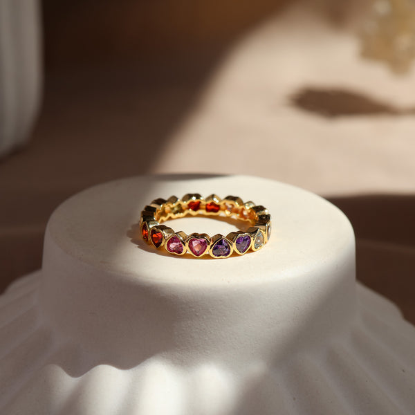 Harper Heart Ring 14K Gold Vermeil / Sterling Silver - Rainbow Rocks Jewellery