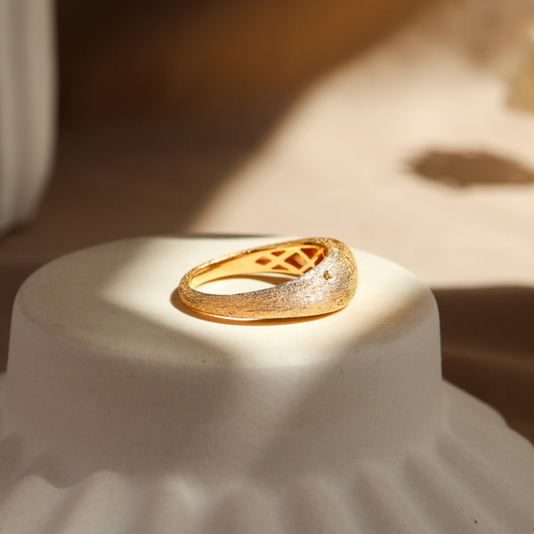 Nova Dome Chunky Star Ring 14K Gold Vermeil - Rainbow Rocks Jewellery