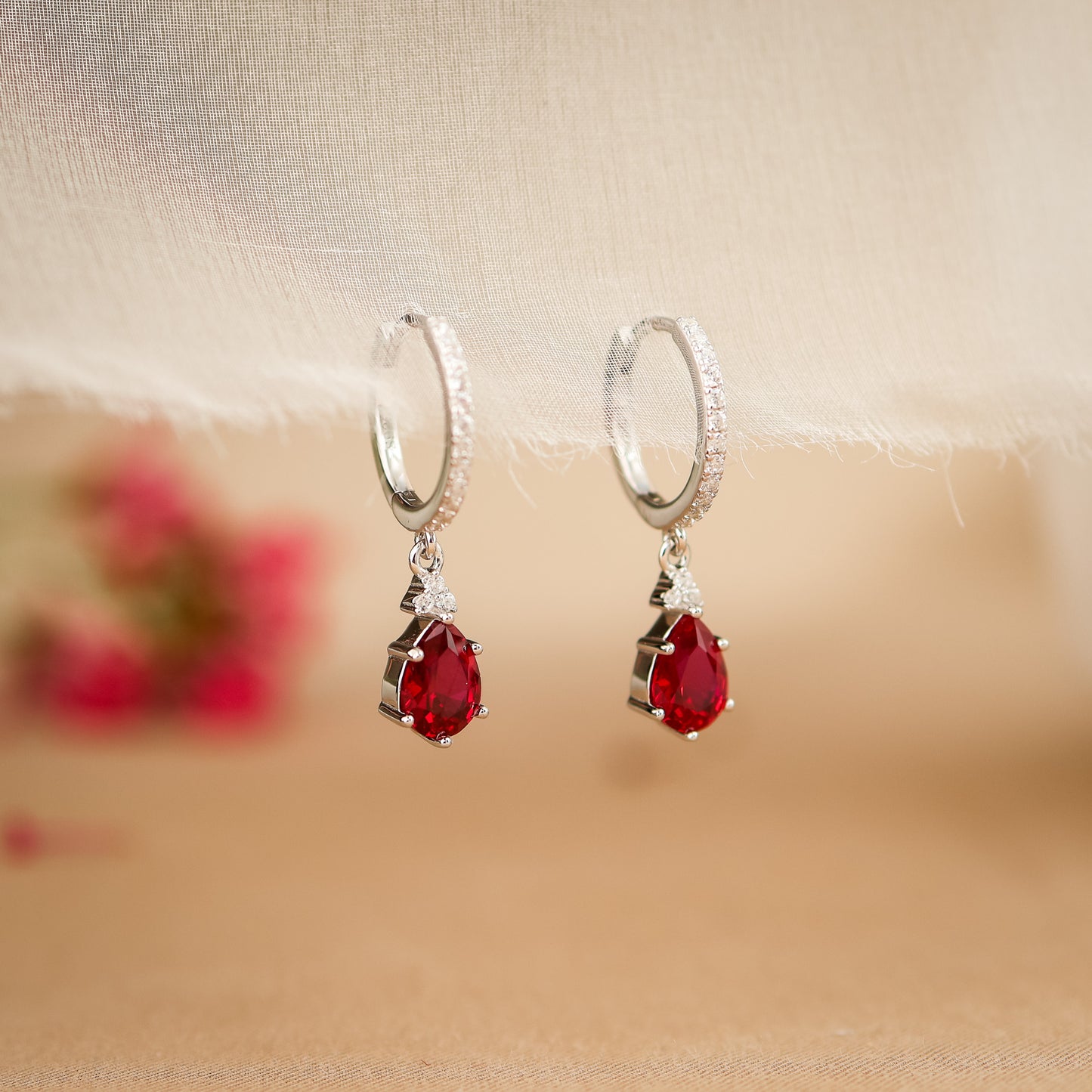 Layla Genuine Lab Ruby Necklace 14K Gold Vermeil