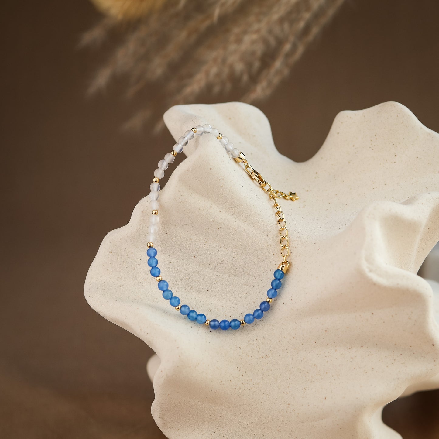 Natural Rose Quartz and Peridot Bracelet