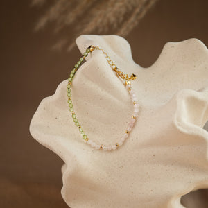 Natural Amethyst and Peridot Bracelet - Rainbow Rocks Jewellery