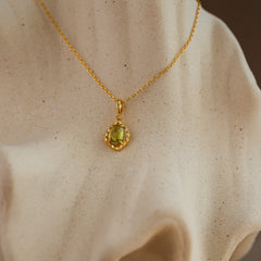 Phoebe Natural Peridot Necklace 14K Gold Vermeil - Rainbow Rocks Jewellery