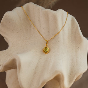 Phoebe Natural Peridot Necklace 14K Gold Vermeil - Rainbow Rocks Jewellery