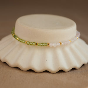 Natural Amethyst and Peridot Bracelet - Rainbow Rocks Jewellery