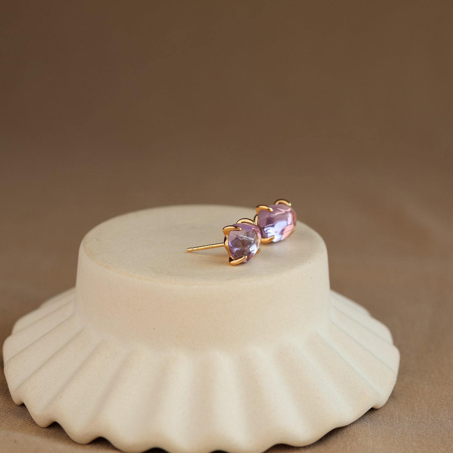 Aria Natural Pink Amethyst Necklace 14K Gold Vermeil