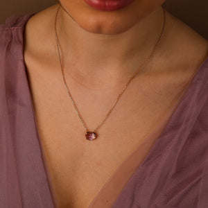 Aria Natural Pink Amethyst Necklace 14K Gold Vermeil - Rainbow Rocks Jewellery