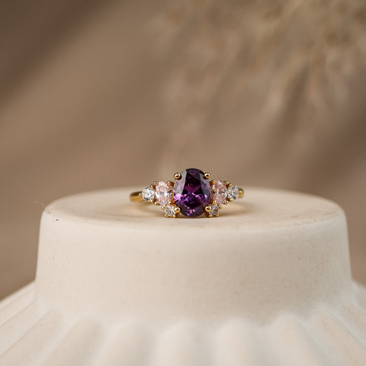 Olivia Amethyst Ring 14K Gold Vermeil / Sterling Silver