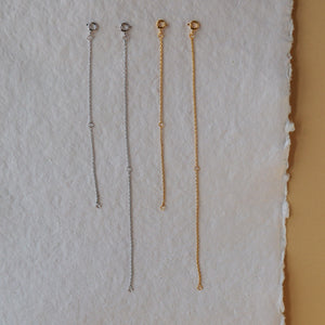 Silver tone necklace extender chain, 10cm / 4 inch