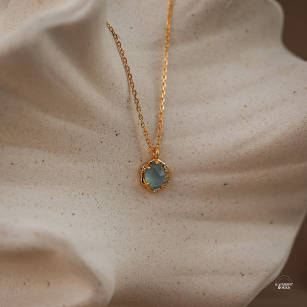 Marina Natural Aquamarine Necklace - Rainbow Rocks Jewellery