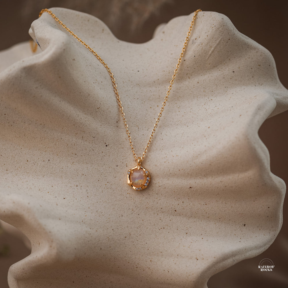 Marina Natural Moonstone Necklace - Rainbow Rocks Jewellery