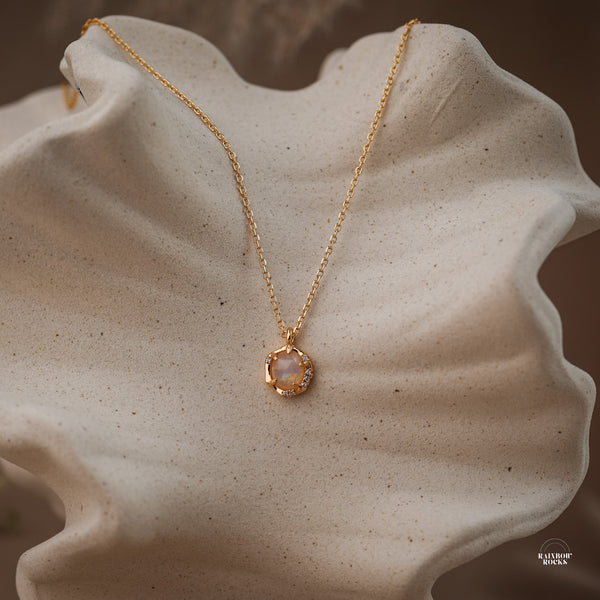 Marina Natural Moonstone Necklace - Rainbow Rocks Jewellery