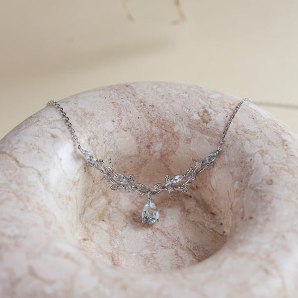 Vine Natural Aquamarine Necklace - Rainbow Rocks Jewellery