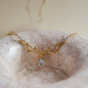 Vine Natural Aquamarine Necklace - Rainbow Rocks Jewellery