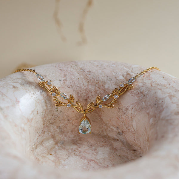 Vine Natural Aquamarine Necklace - Rainbow Rocks Jewellery