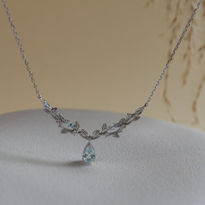 Vine Natural Aquamarine Necklace - Rainbow Rocks Jewellery