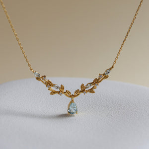 Vine Natural Aquamarine Necklace - Rainbow Rocks Jewellery