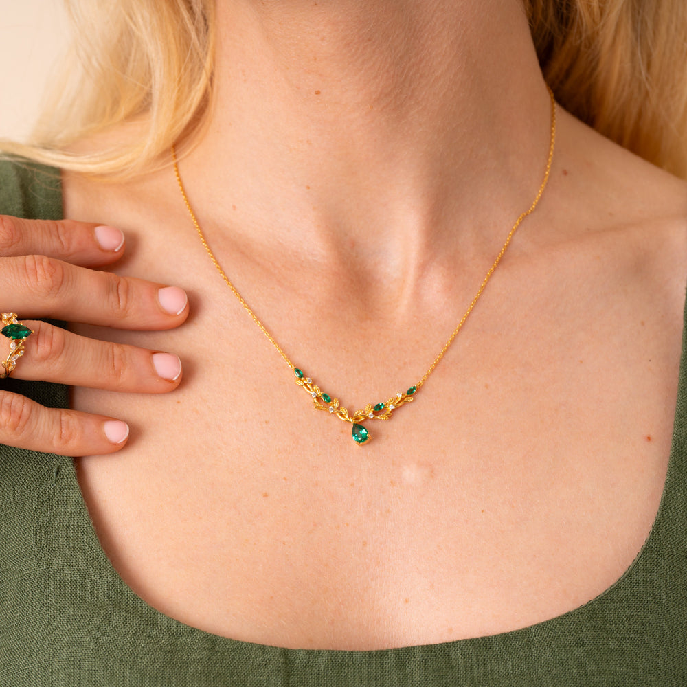 Vine Lab Emerald Necklace - Rainbow Rocks Jewellery