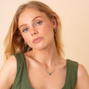 Vine Natural Moss Agate Hoop Earrings - Rainbow Rocks Jewellery