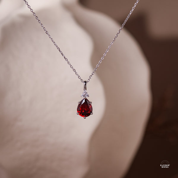 Layla Garnet CZ Necklace - Rainbow Rocks Jewellery